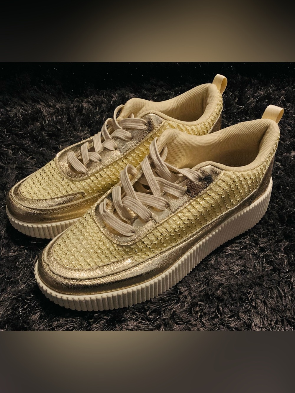 La Sheelah Gold Platform Sneakers